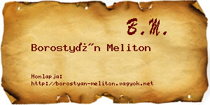 Borostyán Meliton névjegykártya